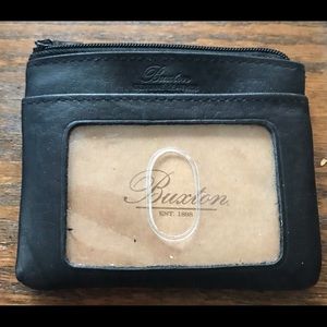 New Buxton leather card holder zip top